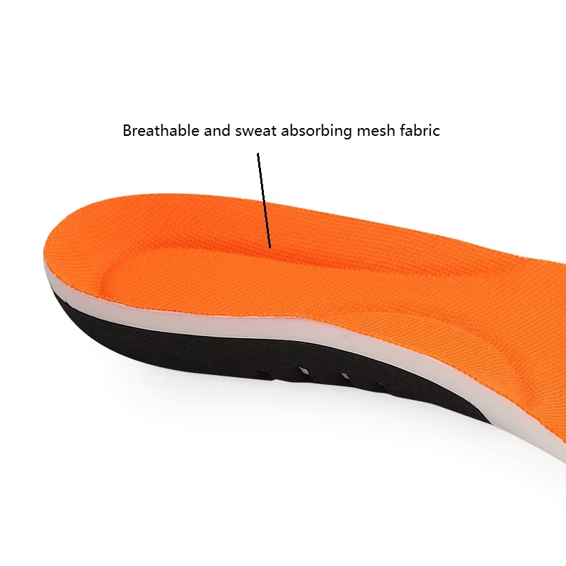 Breathable arch support orthopedic insoles - PU base with moisture-wicking top cover